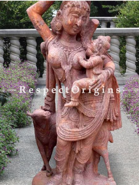 Buy A Gorgeous Art Work intricately Carved Statue of Devadasi in Stone For Outdoor or Poolside; 5 Feet At RespectOriigns.com