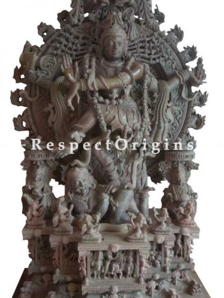 Buy Exotic Masterpiece Stone Statue of The Dancing Shiva or Nataraja for indoor or Outdoors; 5 Feet At RespectOriigns.com