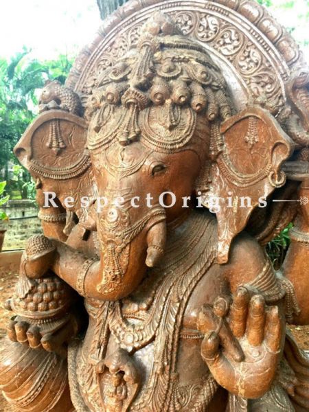 Buy Work Of Art- An Elaborately Carved Stone Statue Of Ganesha For Garden And Entranceways |Respectorigins