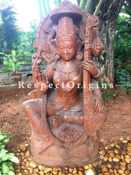 Buy Beautiful Goddess Saraswati Stone Sculpture For Indoor And Patio |Respectorigins