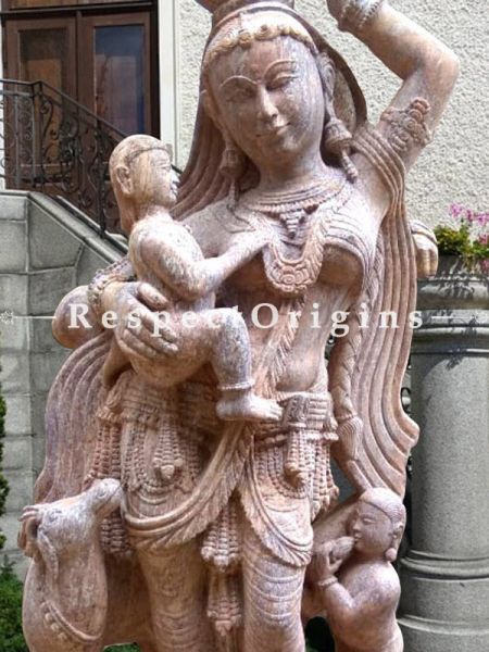Buy Fascinating Intricately Carved Devadasi Stone Statue For Poolside |Respectorigins