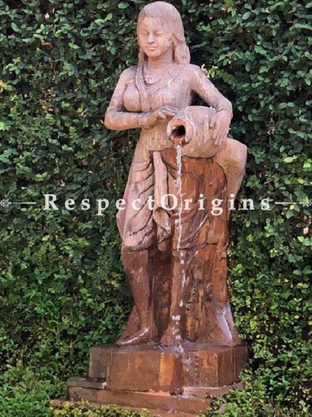 Buy Large Stone Lady With The Water Pot Fountain Handcarved Stone indoor And Outdoor Fountains; 6 Feet At RespectOriigns.com