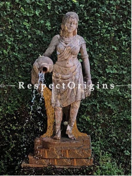 Buy Water Lady With Pot Fountain Statue Indoor-Outdoor Fountain; 6 Feet At RespectOriigns.com