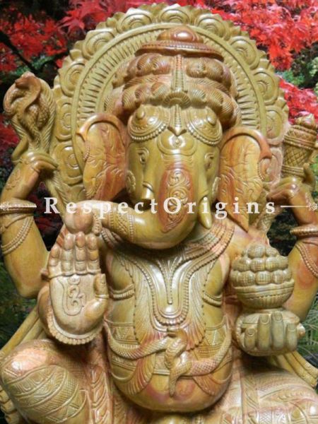 Buy Gorgeous Ganesha Variegated Stone Intricately Carved Outdoor Or Indoor Statue. |RespectOrigins