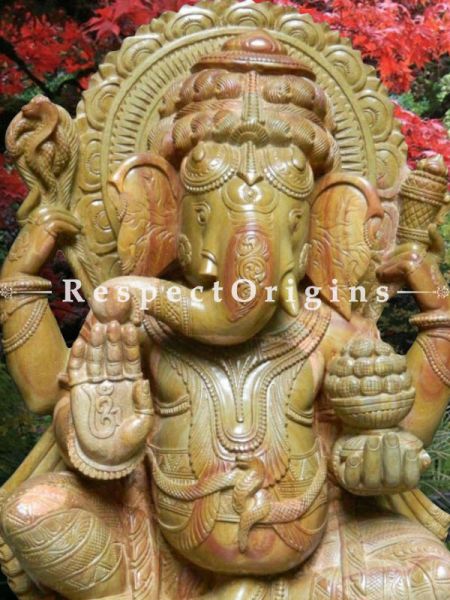 Buy Gorgeous Ganesha Variegated Stone Intricately Carved Outdoor Or Indoor Statue. |RespectOrigins