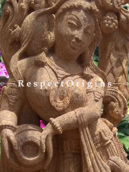 Buy An Exquisite Carved Devadasi Stone Statue For Poolside or Outdoor; 6 Feet At RespectOriigns.com