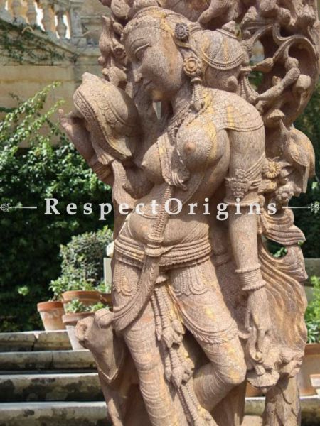 Buy Marvellous Stone Carved Devadasi Statue for Entraceways Gardens or Pool; 6 Feet At RespectOriigns.com