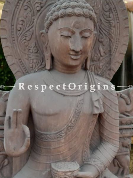 Buy Divine Abhaya Mudra Buddha Stone Statue for indoor or Outdoor; 5 Feet At RespectOriigns.com