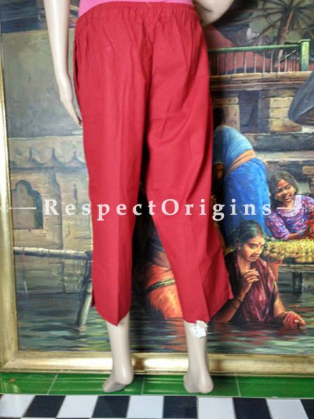 Buy Red Embroidered Cotton Palazzos; RespectOrigins.com