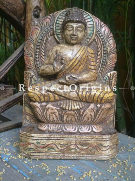 Buy Buddha Statue; Tamil Nadu Wood Craft Online at RespectOrigins