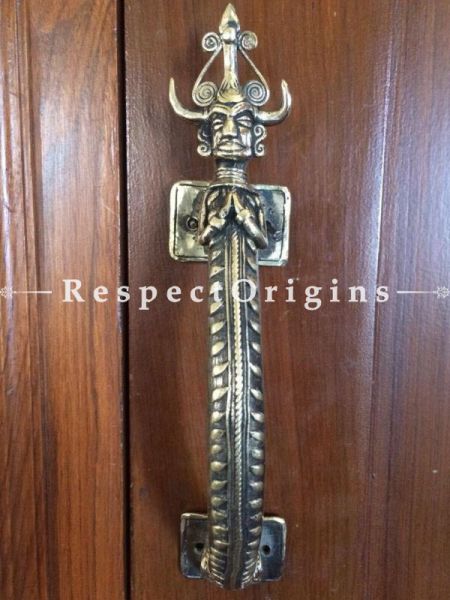 Buy Collectible Vintage Finish Bastar Art Dhokra Brass Tribal Designed Door Handle; Handcrafted Door Accessories At RespectOrigins.com