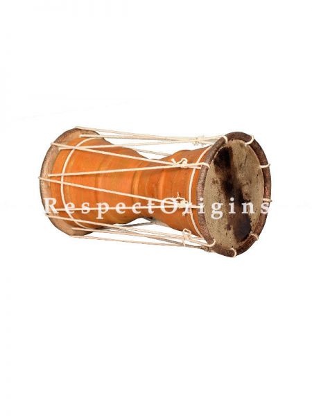 Urumi in Jack Fruit Wood Body With Face in Leather; Indian Musical Instrument; RespectOrigins.com