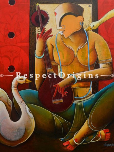 Buy Veenavani; Acrylic On Canvas Painting; 36 X 42 Inches  at RespectOrigins.com
