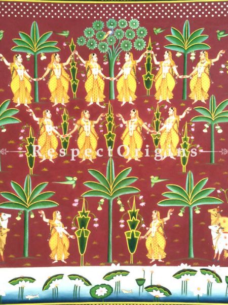 Pichwai Painting of Dancing Gopies; Print on Canvas