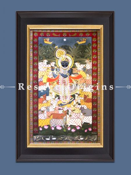 Gopashtami Pichwai Painting of Gopashtmi; Print on Canvas