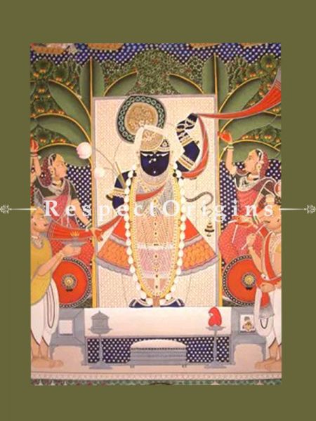 Buy Vertical Pichwai Painting of Shared Poornima in 60 x 42 in size |Respect Origins