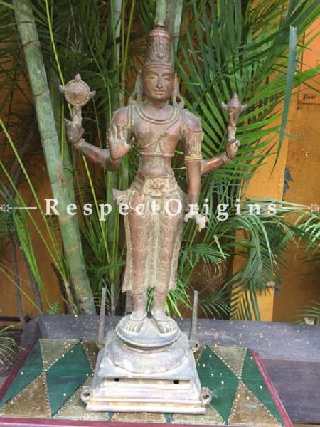 Buy Collectors Art; Bronze Narayana or Vishnu Statue from Tamil Nadu At RespectOriigns.com