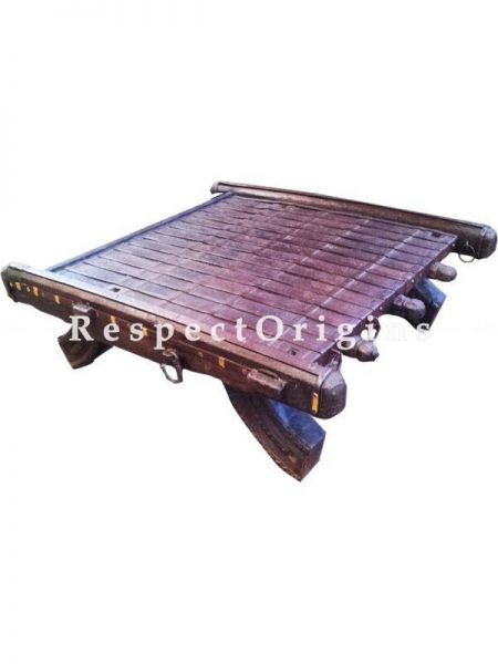 Buy Vintage Finish Small Cart Dagla Table; Wood At RespectOrigins.com