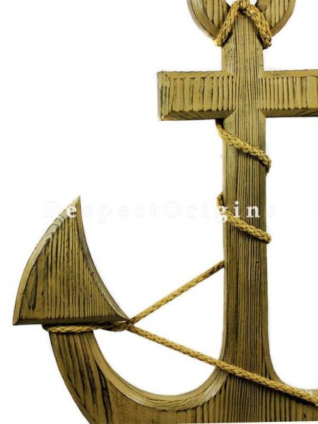 Buy Premium Pine Nautical Decor Vintage Colored Sailors Decor 12 inches Light Brown Anchor with Vintage Rope At RespectOrigins.com