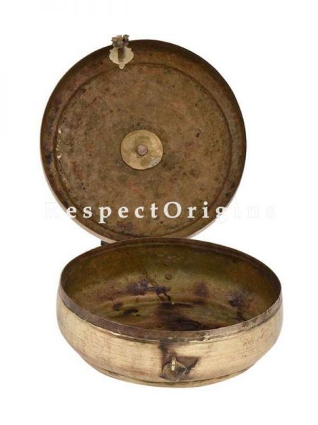 Buy Vintage Round Brass Roti, Collectibles, Keepsake Box, With Latch and Handle At RespectOrigins.com