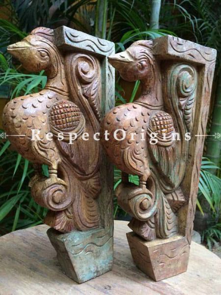 Buy Peacock Bracket; Tamil Nadu Wood Craft at RespectOrigins.com
