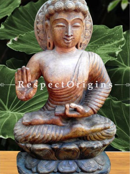 Buy Seated Blessed Buddha; Wooden Statue; 2 Feet Online at RespectOrigins.com