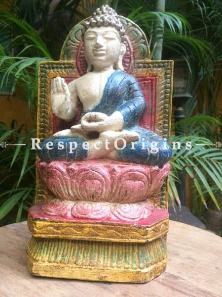Buy Buddha Statue or Figurine; Tamil Nadu Wood Craft, 12x4x7 in At RespectOrigins.com