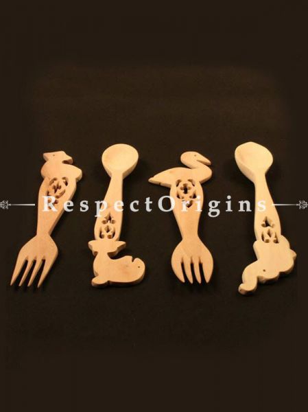 Buy Udayagiri Wooden Kitchenware; Designer Fork and Spoon Set of 2 At RespectOrigins.com
