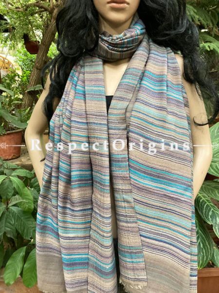 Luxury MultiColored Woven Kashmiri Double Shaded fine Woolen Stole for women;80 X 40 Inches; RespectOrigins.com