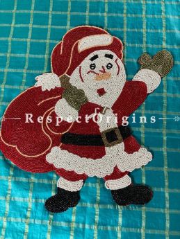 Ho! Ho! Ho! Santa n Sack Christmas Beaded Table Place Mat or Wall Decor Gift; RespectOrigins.com