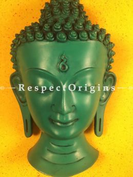Buy Wall Mask; Wall Art; Handcrafted Green Lord Buddha; Marble; Green; Size 7x4x12 in At RespectOrigins.com