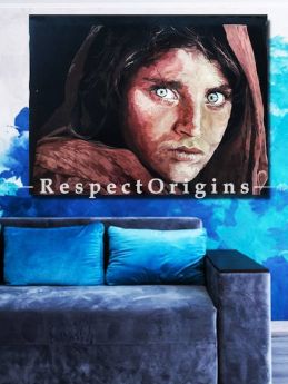 Buy Iconic Afghan Girl Thread Painting; Size 30x36 in. At RespectOriigns.com