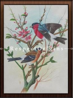 Set of 4 Miniature Bird Paintings On Paper; 10x14 in; Vertical; Traditional Rajasthani Wall Art