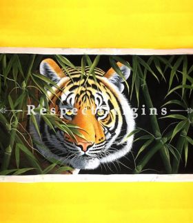 Ferocious Tiger; Horizontal Acrylic Painting On Canvas 60x36 in