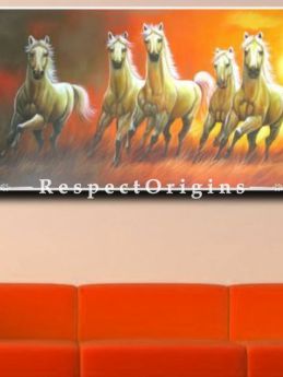 Good Luck Horses; Painting Acrylic Colors On Canvas 48In x 24In