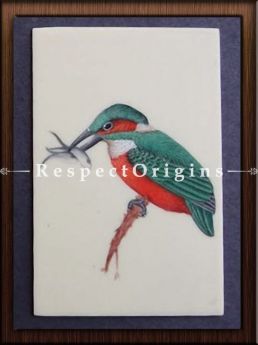 Set of 4 Miniature Bird Paintings On Paper; 10x14 in; Vertical; Traditional Rajasthani Wall Art