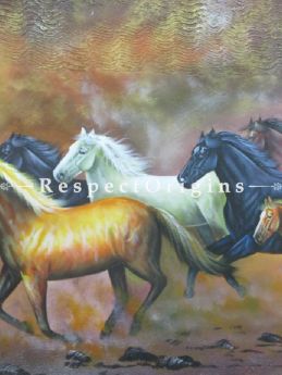 Good Luck Horses; Painting Acrylic Colors On Canvas - 36In x 24In