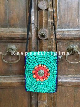 Buy Beaded Ladakhi Bag;Green & Blue; Handmade Ethnic Bag for Women and Girls At RespectOrigins.com