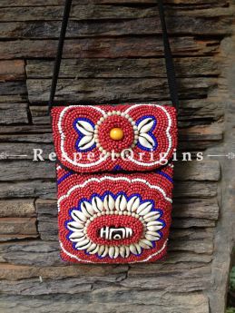 Buy Beaded Ladakhi Bag; Red & White; Handmade Ethnic Bag for Women and Girls At RespectOrigins.com