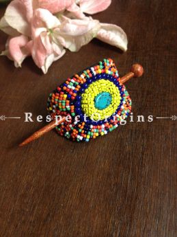 Buy Handmade Yellow & Blue Coral Beads Ladakhi Hair Clips At RespectOrigins.com