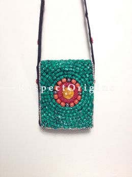 Buy Beaded Ladakhi Bag;Green & Orange ; Handmade Ethnic Bag for Women and Girls At RespectOrigins.com
