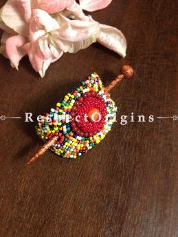 Buy Handmade Red,Yellow & Green Coral Beads Ladakhi Hair Clips At RespectOrigins.com