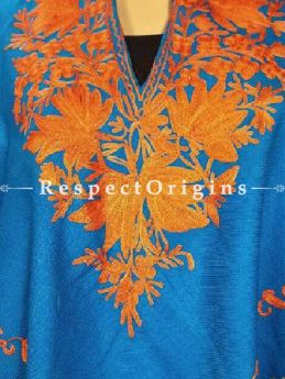 Aari Embroiderd Blue Poncho; RespectOrigins.com