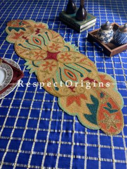 Classy Floral Beadwork on Satin Table Dresser Runner Mat Gift; RespectOrigins.com