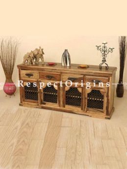 Buy Alex Large Console or Hutch Cabinet; Natural Wood, 4 Drawers and Storage At RespectOrigins.com