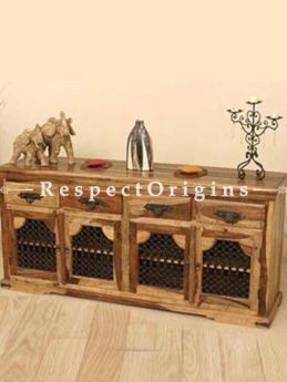 Buy Alex Large Console or Hutch Cabinet; Natural Wood, 4 Drawers and Storage At RespectOrigins.com