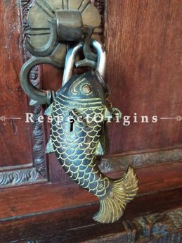 Buy Brass Handcrafted Vintage Finish Fish Lock & Key Set at RespectOrigins