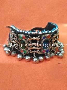 Exotic Anklet With Red - Green & Blue Stone; German Silver, RespectOrigins.com