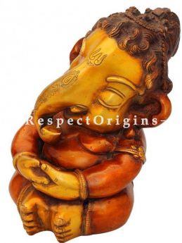 Buy Well Carved Antique Finish Idol Of Lord Ganesha Brass 8 Inches at RespectOrigins.com