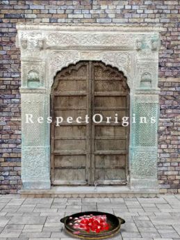 Buy Antique Haweli Stone Baradari Door Frame with Wooden Door; RespectOrigins. com